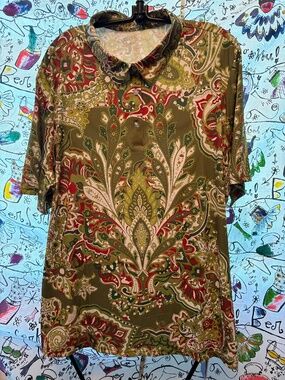Ace Golf Plus size Paisley Polo
